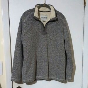 Orvis Men's Quarter Zip High Neck Sherpa Lined Pullover Size Medium